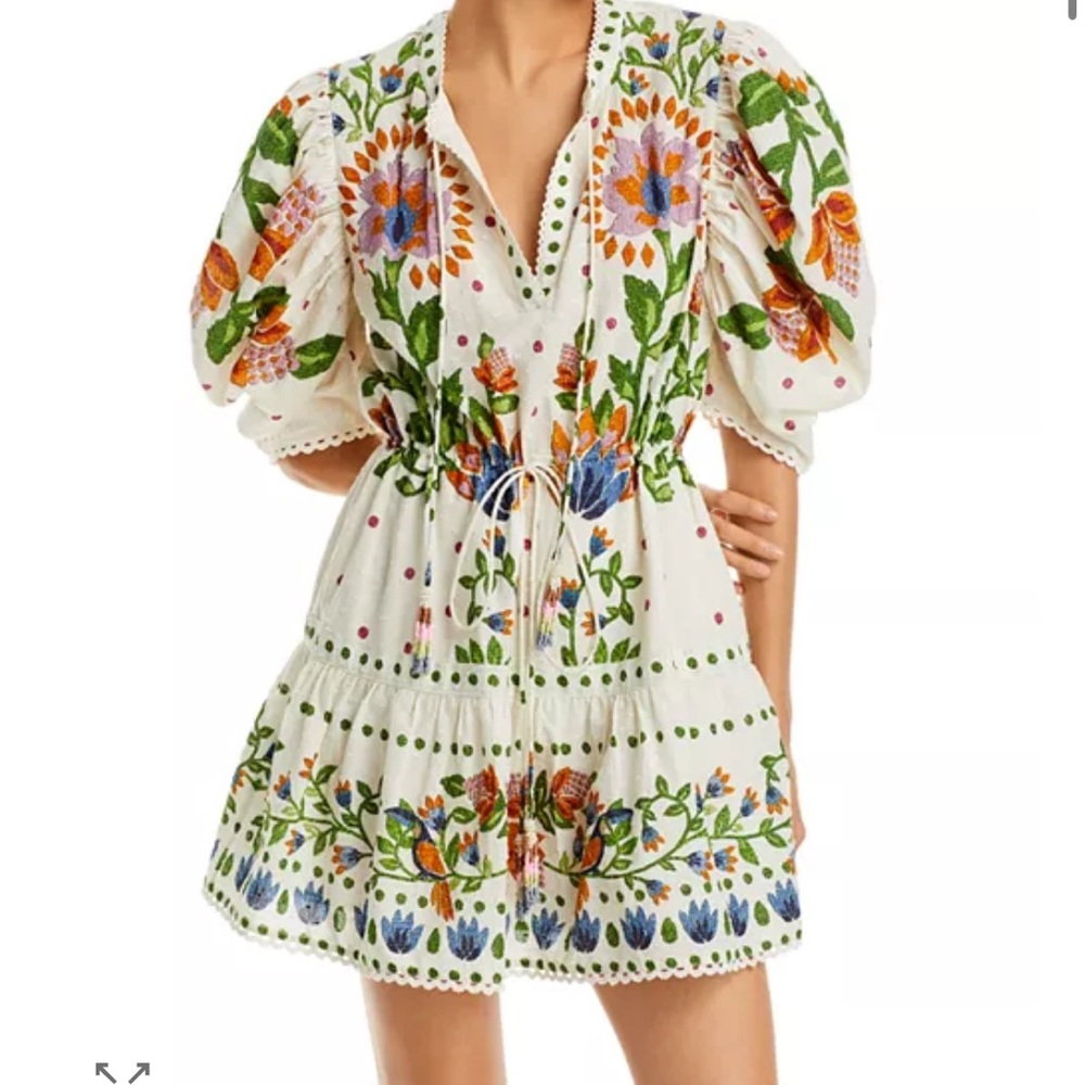 Farm Rio Summer Garden Cotton Mini Dress